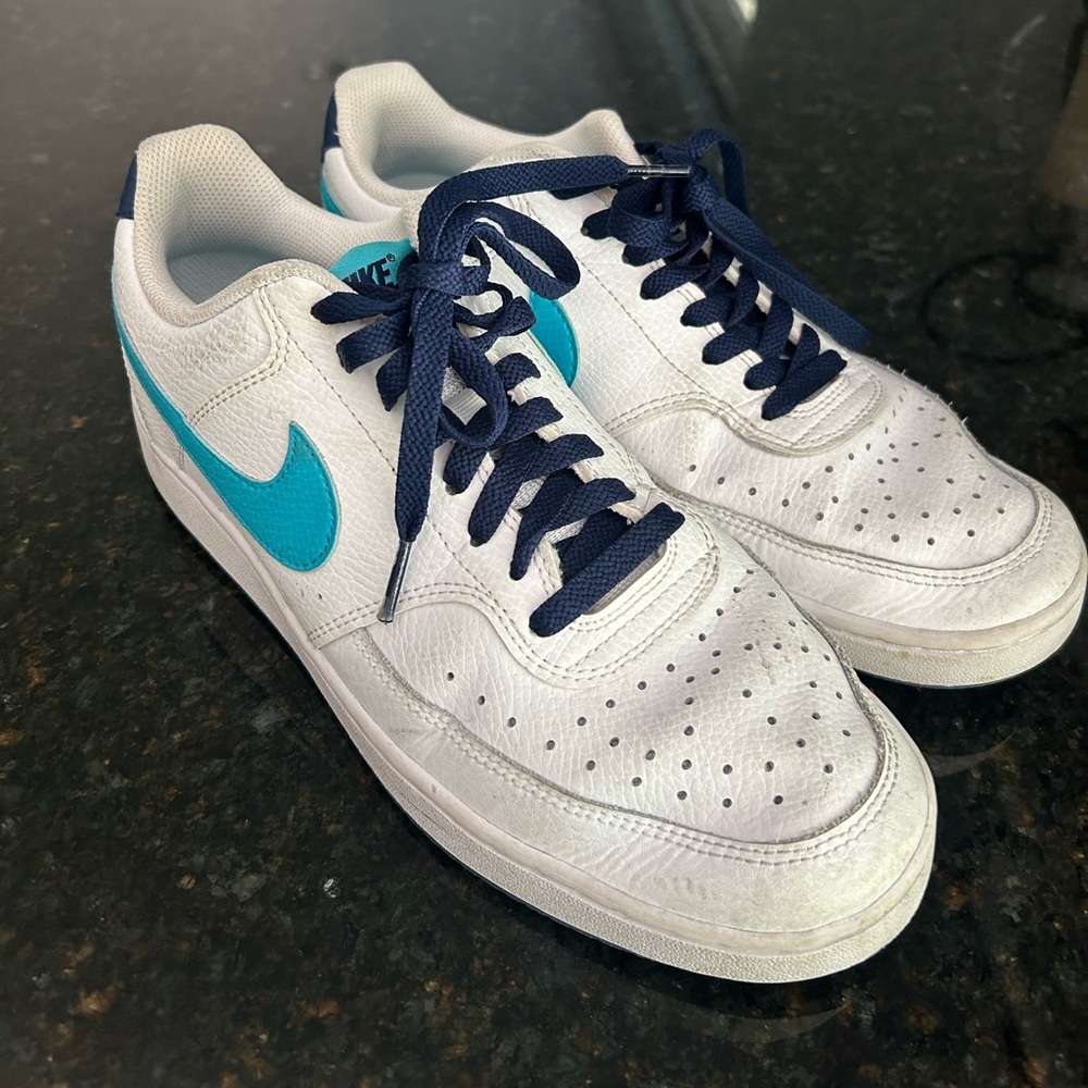 Nike court vision sneakers-teal with navy laces
